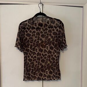 Bibi Sheer Leopard Mesh Top